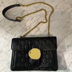 Soft Black Leather Crossbody